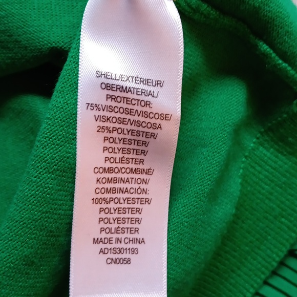 Adrianna Papell kelly green pleated chiffon sleeve knit sweater - Picture 6 of 6